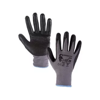 Povrstvené rukavice NAPA, šedo-čierne, veľ.