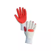 Povrstvené rukavice BLANCHE, bielo-oranžové, veľ.