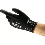 Povrstvené rukavice ANSELL HYFLEX 48-101, čierne, veľ.