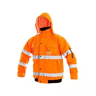 Pánska reflexná bunda LEEDS, zimná, oranžová, veľ.