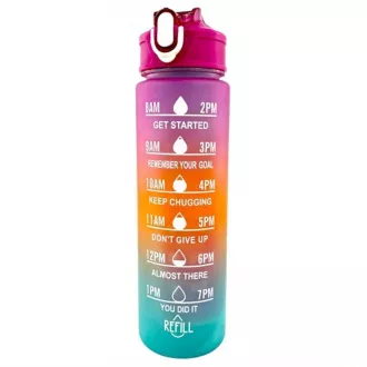Motivačná športová fľaša 3v1, 2000 ml + 900 ml + 300 ml