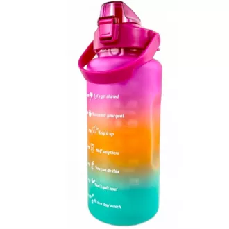 Motivačná športová fľaša 3v1, 2000 ml + 900 ml + 300 ml