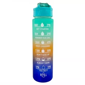 Motivačná športová fľaša 3v1, 2000 ml + 900 ml + 300 ml