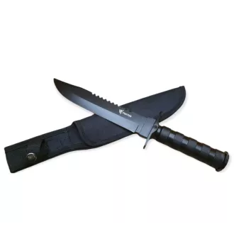 Taktický nôž MILITARY FINKA SURVIVAL 35 cm čierny/strieborný