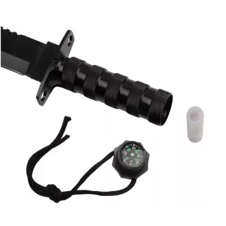 Taktický nôž MILITARY FINKA SURVIVAL 35 cm čierny/strieborný