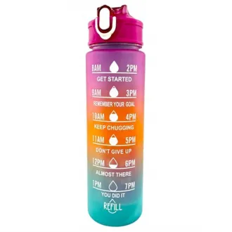 Motivačná športová fľaša 3v1, 2000 ml + 900 ml + 300 ml
