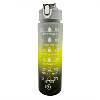 Motivačná športová fľaša 3v1, 2000 ml + 900 ml + 300 ml