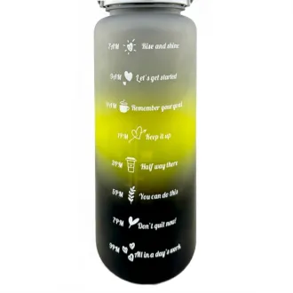 Motivačná športová fľaša 3v1, 2000 ml + 900 ml + 300 ml
