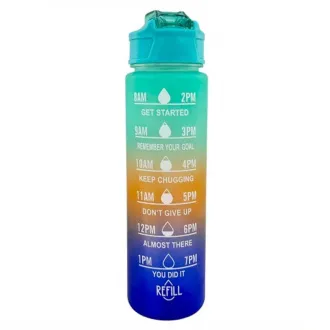 Motivačná športová fľaša 3v1, 2000 ml + 900 ml + 300 ml