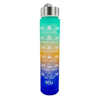 Motivačná športová fľaša 3v1, 2000 ml + 900 ml + 300 ml