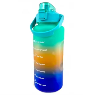 Motivačná športová fľaša 3v1, 2000 ml + 900 ml + 300 ml