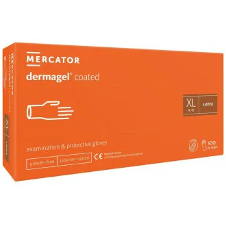 DERMAGEL COATED - Latexové nepudrované rukavice telové, vnútorná vrstva polymér, 100 ks DERMAGEL COATED - Latexové nepudrované rukavice telové, vnútorná vrstva polymér, 100 ks