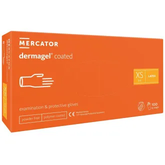 DERMAGEL COATED - Latexové nepudrované rukavice telové, vnútorná vrstva polymér, 100 ks DERMAGEL COATED - Latexové nepudrované rukavice telové, vnútorná vrstva polymér, 100 ks