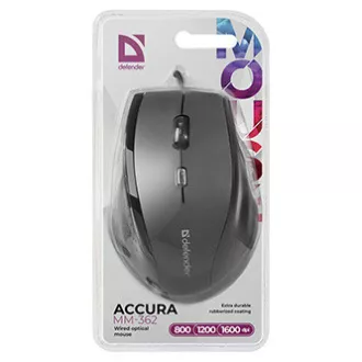 Myš drátová, Defender Accura MM-362, čierna, optická, 1600DPI, DOPRODEJ