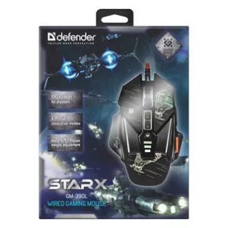 Defender sTarx GM-390L Myš káblové, čierna, 3200DPI
