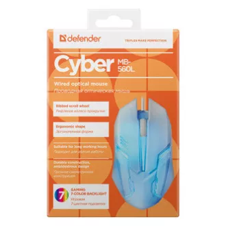 Defender Cyber MB-560L Myš káblová, biela, 1200DPI