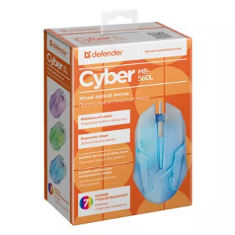Defender Cyber MB-560L Myš káblová, biela, 1200DPI