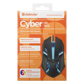 Defender Cyber MB-560L Myš káblové, čierna, 1200DPI