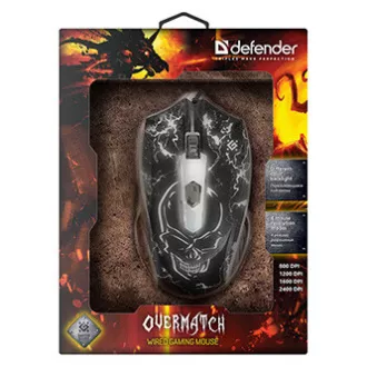Myš drôtová, Defender Overmatch GM-069, čierna, optická, 2400DPI, DOPRODEJ Myš drôtová, Defender Overmatch GM-069, čierna, optická, 2400DPI, DOPRODEJ