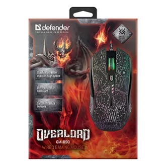 Defender OverLord GM-890 Myš káblové, čierna, 3200DPI