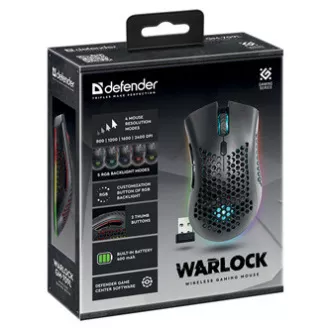 Defender Warlock GM-709L Myš bezdrôtová, čierna, 2400DPI