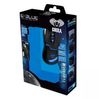 E-blue Cobra 622 Myš drôtová, čierna, 1600DPI, DOPREDAJ