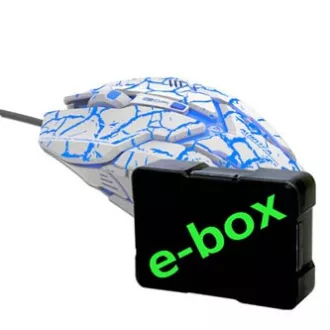 E-blue Auroza Gaming Myš káblová, biela, 4000DPI, e-box
