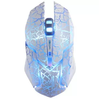 E-blue Auroza Gaming Myš káblová, biela, 4000DPI, e-box