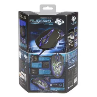 E-blue Auroza Myš káblové, čierna, 3500DPI