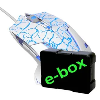 E-blue Mazer Pro Myš káblové, bielo-modrá, 2500DPI, e-box