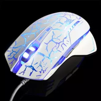 E-blue Mazer Pro Myš káblové, bielo-modrá, 2500DPI, e-box