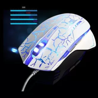 E-blue Mazer Pro Myš káblové, bielo-modrá, 2500DPI, e-box