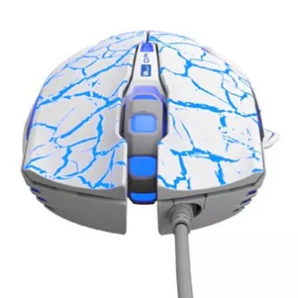 E-blue Mazer Pre Myš káblové, bielo-modrá, 2500DPI