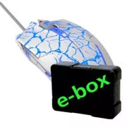 E-blue Cobra Myš káblové, bielo-modrá, 2500DPI, e-box
