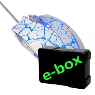 E-blue Cobra Myš káblové, bielo-modrá, 2500DPI, e-box