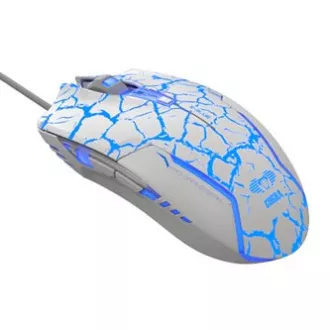 E-blue Cobra Myš káblové, bielo-modrá, 2500DPI, e-box