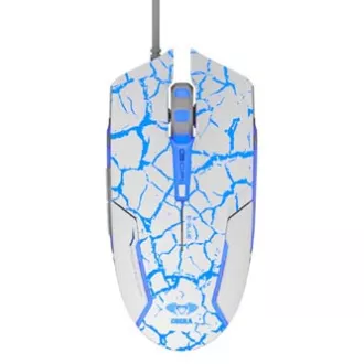 E-blue Cobra Myš káblové, bielo-modrá, 2500DPI, e-box