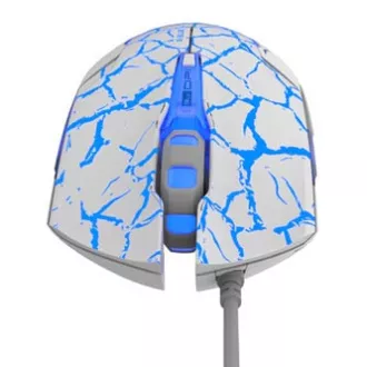 E-blue Cobra Myš káblové, bielo-modrá, 2500DPI, e-box