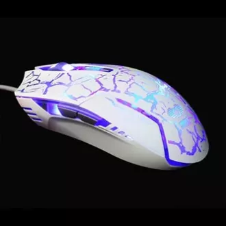 E-blue Cobra Myš káblové, bielo-modrá, 2500DPI, e-box