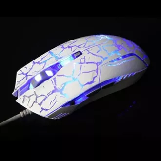 E-blue Cobra Myš káblové, bielo-modrá, 2500DPI, e-box