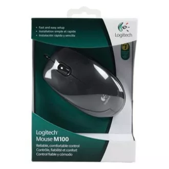 Myš drátová, Logitech M100, čierna, optická, 1000DPI Myš drátová, Logitech M100, čierna, optická, 1000DPI