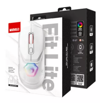 Marvo FIT LITE G1 Myš káblová, biela, 12000DPI, + DARČEK