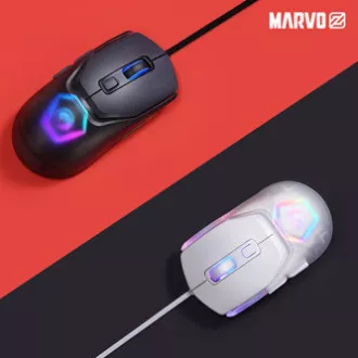 Marvo FIT LITE G1 Myš káblová, biela, 12000DPI, + DARČEK