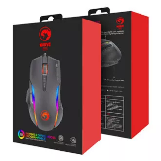 Marvo G945 Myš káblové, čierna, 10000DPI