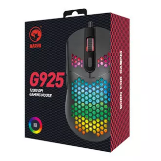 Marvo G925 Myš káblové, čierna, 12000DPI