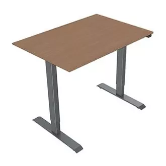 Pracovný stôl s elektricky nastaviteľnou výškou 75x140cm, sivý, ergo
