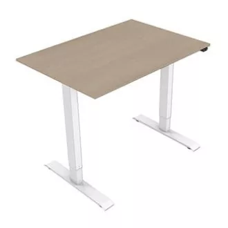 Pracovný stôl, elektricky nastaviteľná výška, 75x120cm, rozsah 500 mm, biely, 70 kg nosnosť, ergo Pracovný stôl, elektricky nastaviteľná výška, 75x120cm, rozsah 500 mm, biely, 70 kg nosnosť, ergo