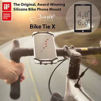 Držiak mobilu Bone Bike Tie X, na bicykel, nastaviteľná veľkosť, čierny, 4-6", silikón, na pripevnenie na riadidlá, čierna