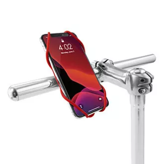 Držiak mobilu Bone Bike Tie 3, na bicykel, nastaviteľná veľkosť, červený, 4.7-7.2", silikón, na pripevnenie na riadidlá, červená