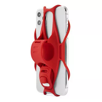 Držiak mobilu Bone Bike Tie 3, na bicykel, nastaviteľná veľkosť, červený, 4.7-7.2", silikón, na pripevnenie na riadidlá, červená